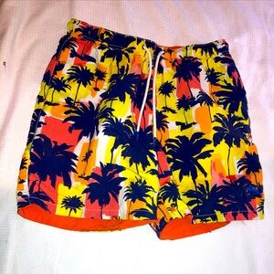 Tommy Bahama Swim Trunks Men's 30 Blue  Orange Double Face Reversible Pockets